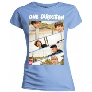 Image of One Direction Band Sliced Kids Fitted Pale Blue TS: Medium