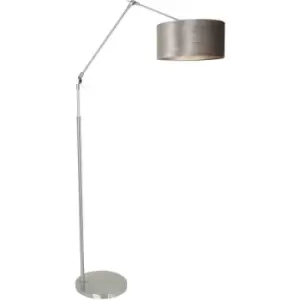 Image of Sienna Prestige Chic Floor Lamp with Shade Steel Brushed, Zinc Taupe