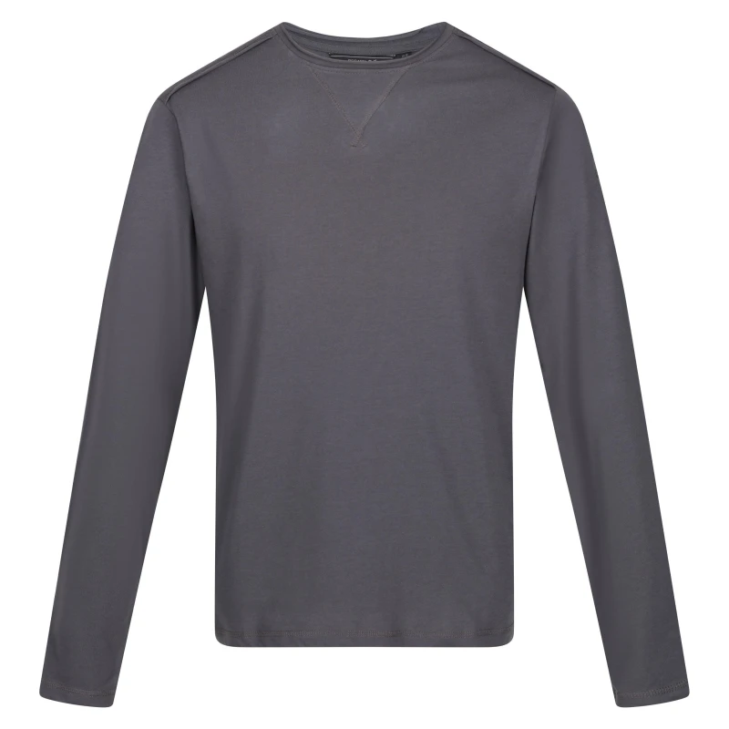 Image of Regatta Cotton 'Karter II' Long-Sleeve T-Shirt Charcoal male