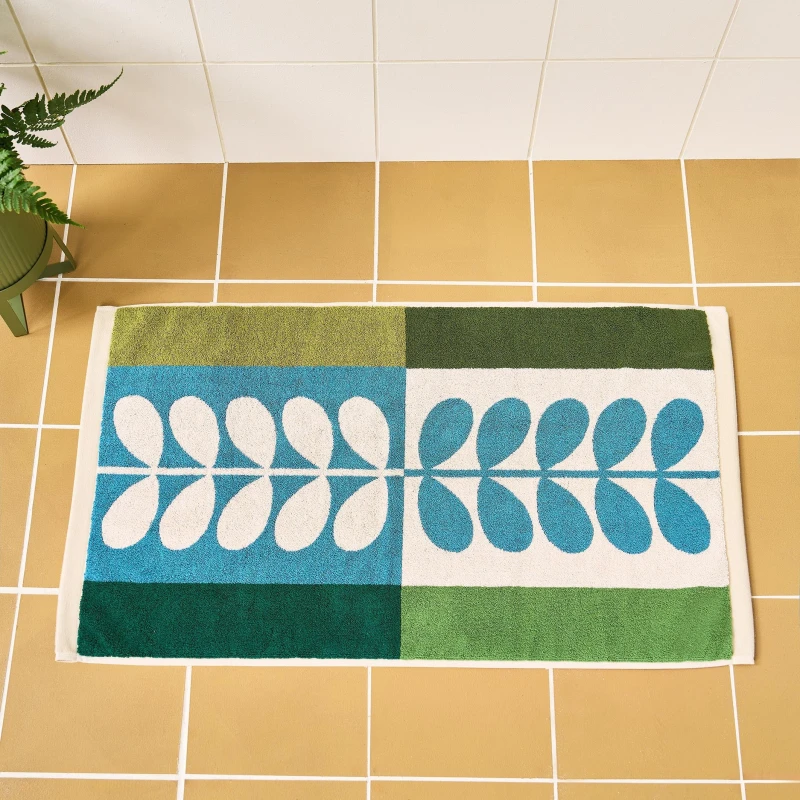 Image of Orla Kiely Stem Check Bath Mat Willow