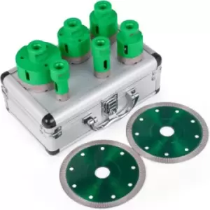 Image of VEVOR Diamond Drill Bit 6Pcs Diamond Hole Saw Set M14 Thread 20/25/40/45/50/68 mm(0.79/1/1.6/1.77/2/2.7 Inch) with 2 Saw Blades