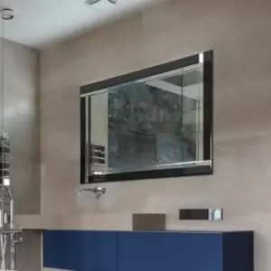 Image of MirrorOutlet Aston Black All Glass Dress Mirror 120 X 80 Cm