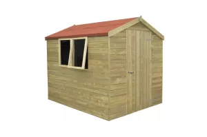 Image of Forest Garden 8 x 6ft Apex Tongue & Groove Pressure Treated Shed with Opening Windows with Assembly