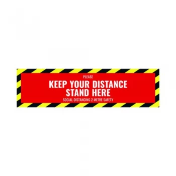 Image of Social Distance Floor Sticker 500x130mm Pack of 5 Socialstick02