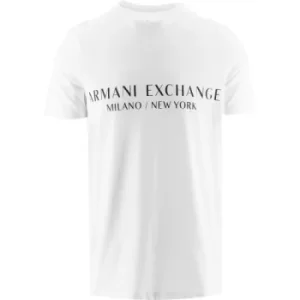 Image of Armani Exchange White Regular Fit T-Shirt