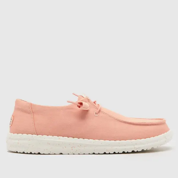 Image of HEY DUDE wendy canvas trainers in peach