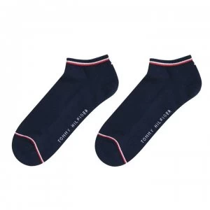 Image of Tommy Bodywear Icon 2 Pack Trainer Socks - Navy