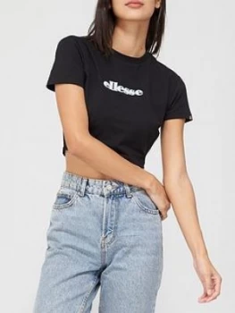 Image of Ellesse Heritage Siderea Crop T-Shirt - Black