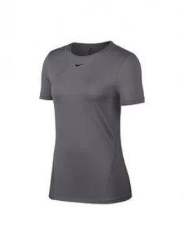 Image of Nike Training Pro Tee - Grey, Size XL, Women