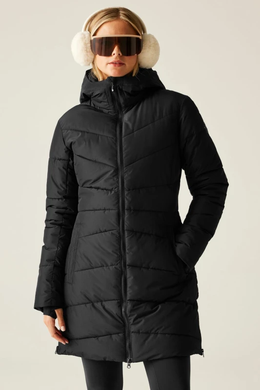 Image of Dare 2b Womens Striking Waterproof Insulated Padded Jacket in Jet Black Size: 20 Jet Black Female 20