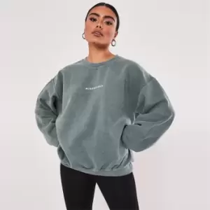 Image of Missguided Petite Missguided Washed Sweat - Green