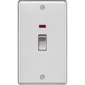 Image of Knightsbridge - 45A 2G dp Switch with neon - brushed chrome - CL82MNBC