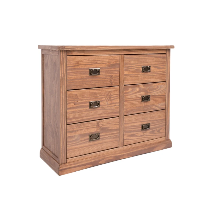 Image of Cabinet Bits Tirolo 6 Drawer Chest of Drawers Bras Drop Handle in Brown Brown Unisex