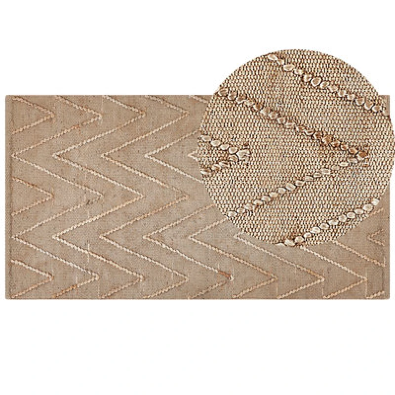 Image of Beliani Rug Daday Beige 80 X 150 Cm Jute