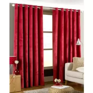 Image of Riva Home Imperial Ringtop Curtains (90x90 (229x229cm)) (Red) - Red