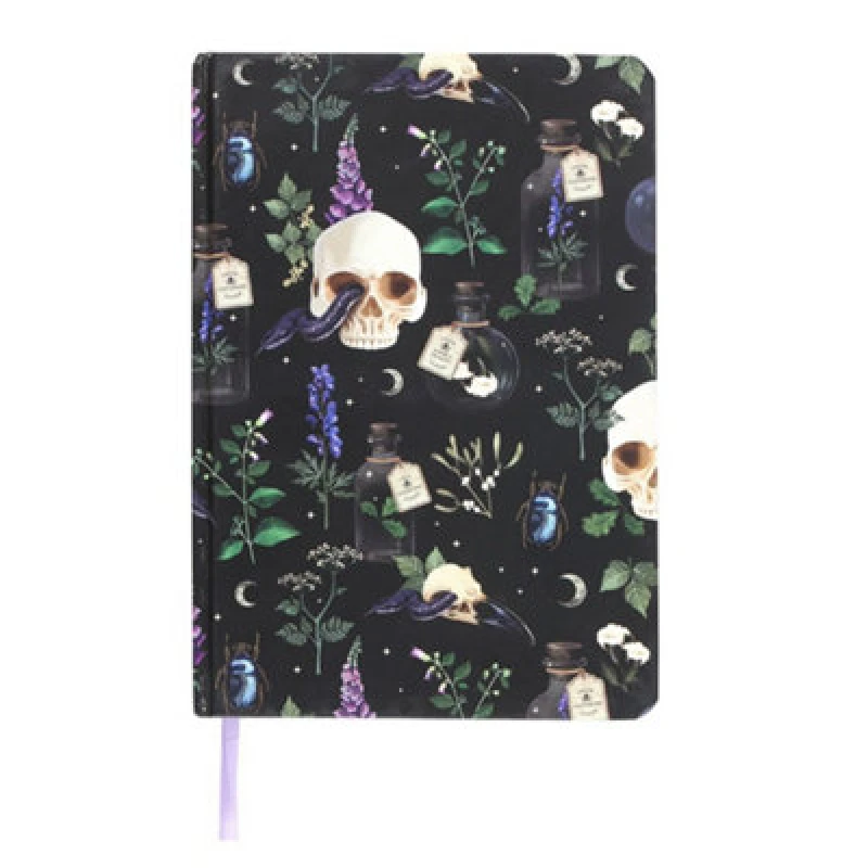 Image of Something Different Something Different Venom & Vines Printed A5 Notebook in Black One Size Unisex 5063750774404