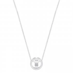 Image of Swarovski Hollow Rhodium plated White Hoop Necklace Jewellery