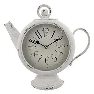 Image of Hometime Teapot Shaped Mantel Clock - White