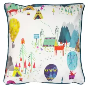 Image of Away We Go Kids Cushion Rainbow, Rainbow / 55 x 55cm / Polyester Filled