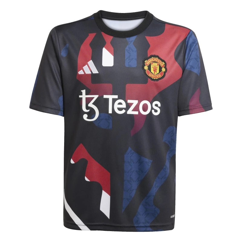 Image of adidas Manchester United Prematch Shirt 2024 2025 Juniors - Black 13 - 14 Years