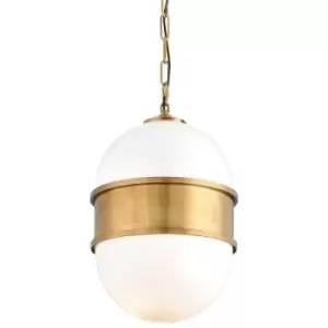 Image of Broomley 2 Light Pendant Vintage Brass, Glass