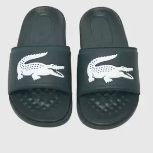 Image of Lacoste Croco Dualiste Sandals In Dark Green