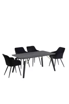 Image of 'Camden Cosmo' LUX Dining Set a Table and Chairs Set of 4
