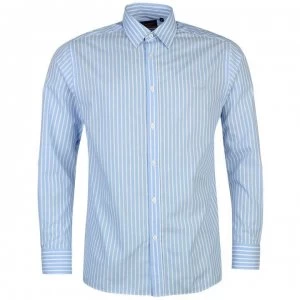 Image of Pierre Cardin Long Sleeve Shirt Mens - Blue/Wht Stripe