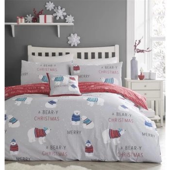 Image of Bedlam Polarbear Duvet Cover - Silver
