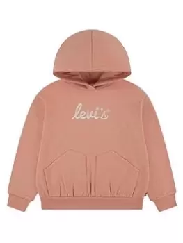 Image of Levis Girls Poster Logo Hoodie - Terra Cotta, Orange, Size Age: 8 Years, Women