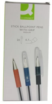Image of Q Connect Stick Ball Point Med Nib Blue - 20 Pack