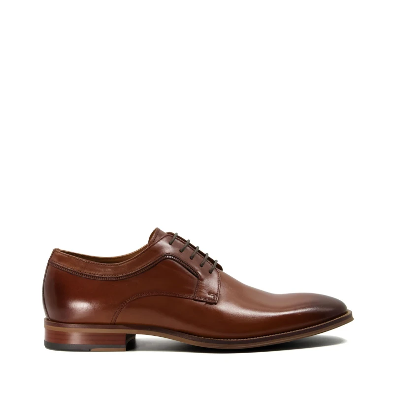 Image of Dune London Dune Sparrows Leather Gibson Shoes - Brown Brown 7