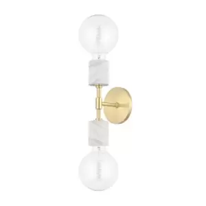 Image of Asime 2 Light Wall Sconce Brass