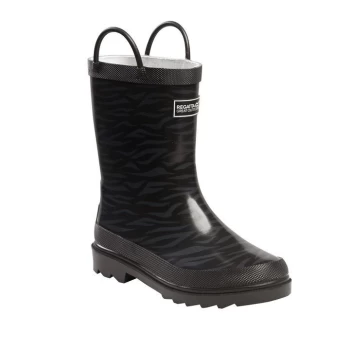 Image of Regatta Minnow Junior Cotton Lined Wellington - Black