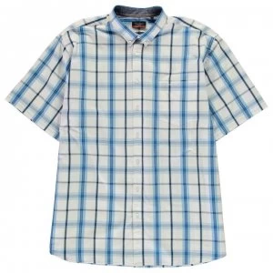 Image of Pierre Cardin Regular Fit Check Shirt Mens - White/Blue