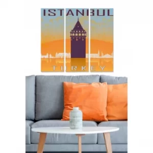 Image of MDF3642130 Multicolor Decorative MDF Painting (3 Pieces)