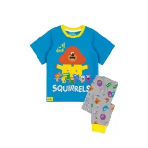 Image of Hey Duggee Boys Well Done Squirrels Character Long Pyjama Set (3-4 Years) (Blue/Grey)