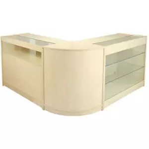 Image of MonsterShop Pisces Retail Display Shop Counters Set & Glass - Maple