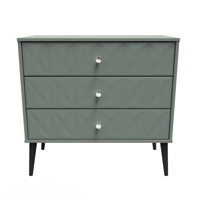 Image of Toledo 3 Drawer Chest In Reed Green (Ready Assembled)