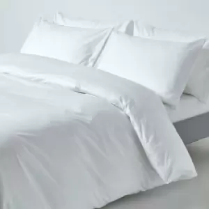 Image of HOMESCAPES White Egyptian Cotton Duvet Cover Set 200 Thread Count, Double - White - White