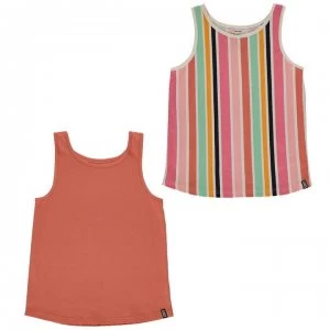 Image of SoulCal 2 Pack Jersey Vests Junior Girls - Rainbow/Rust
