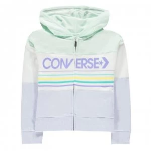 Image of Converse Full Zip Block Hoodie Girls - Barely Green