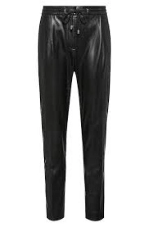 Image of Hugo Boss Casual Faux Leather Jogging Pants Black Size 16 Women