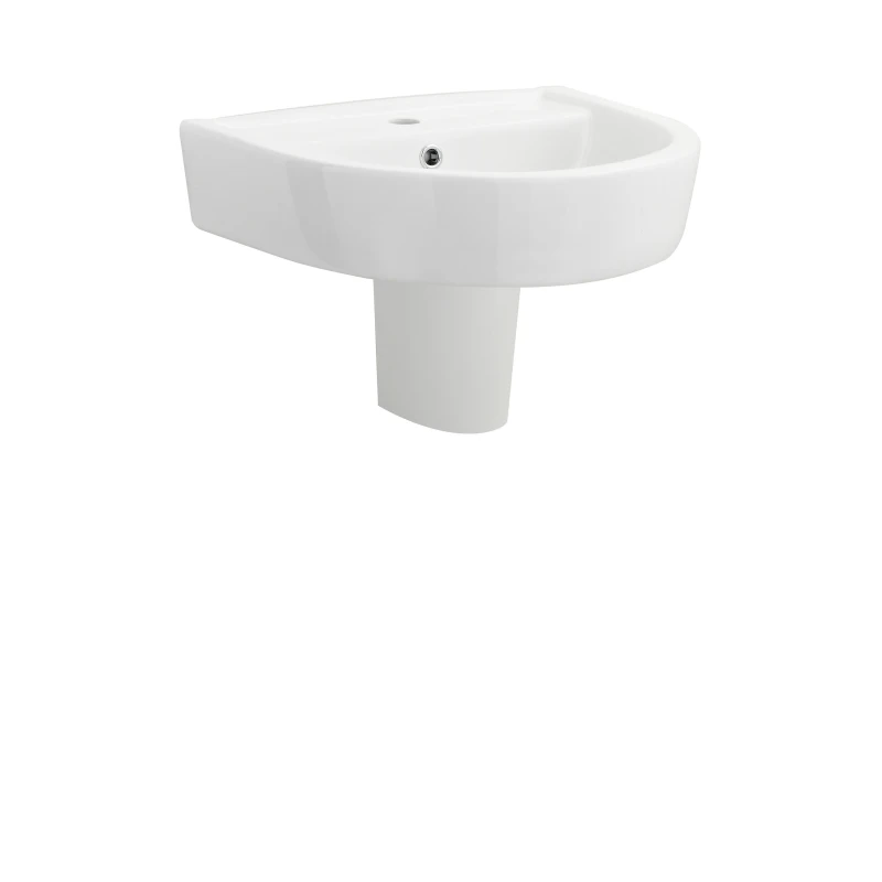 Image of Balterley 1 Tap Hole Basin Semi Pedestal 520mm White