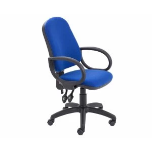 Image of TC Office Calypso High Back Twin Lever Operator Chair with Fixed Arms, Royal Blue