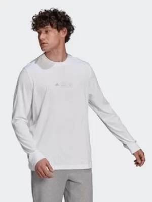 Image of adidas Long Sleeve Graphic T-Shirt, White, Size 2XL, Men