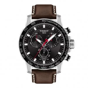 Image of Tissot SuperSport Chrono Mens Brown Leather Strap Watch