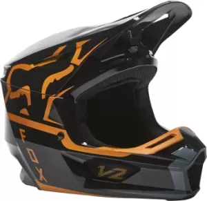 Image of FOX V2 Merz Motocross Helmet, black-gold, Size XL, black-gold, Size XL