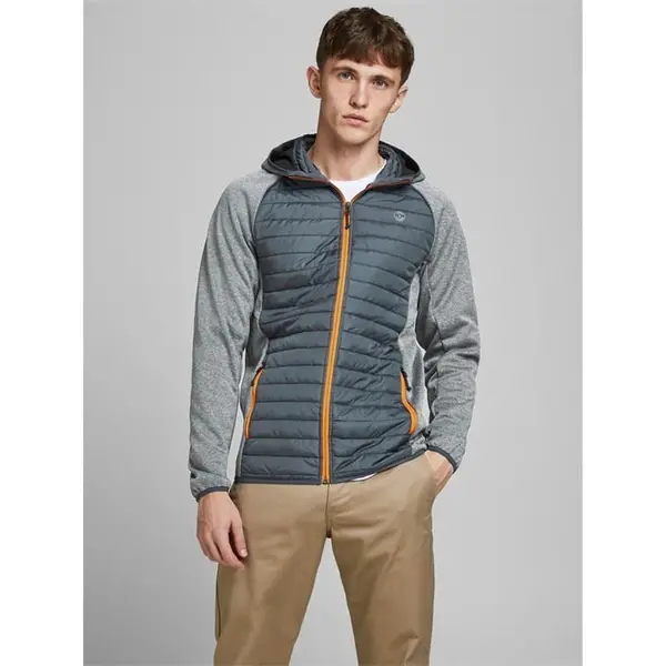 Image of Jack & Jones Light Grey Melange Quilted Jacket