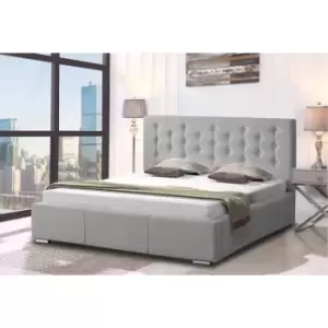 Image of Pinia Bed Single Plush Velvet Silver